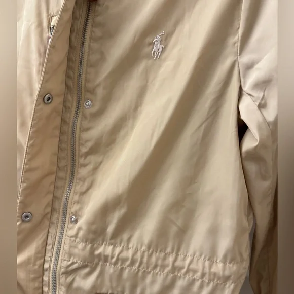 Ralph Lauren Women's Polo Golf Wind Water Resistant Beige Jacket in beige.